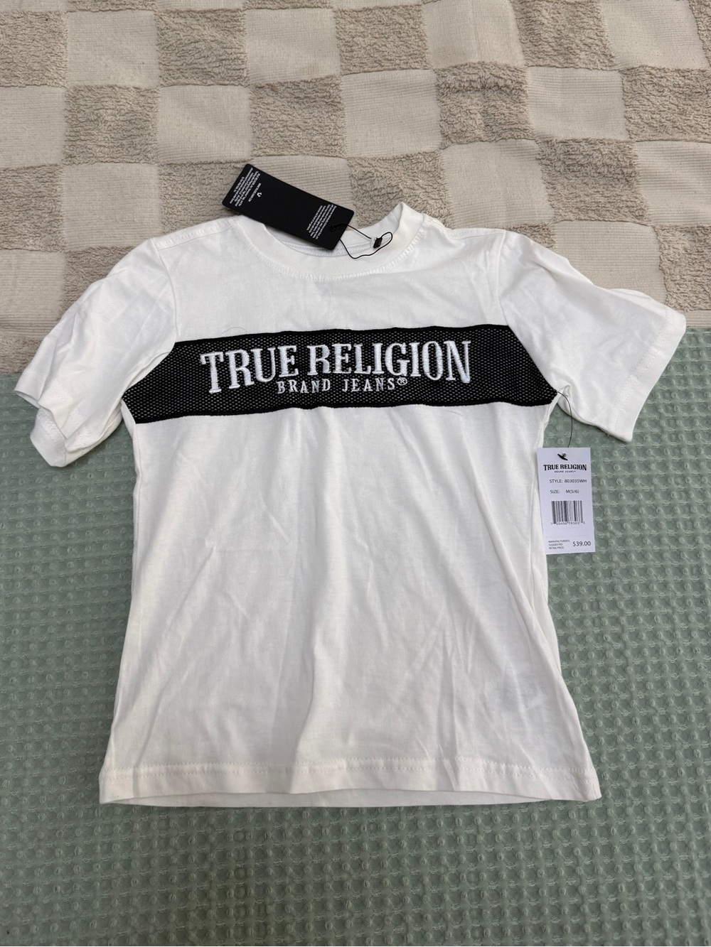 NWT True Religion White‎ Logo Tee size M (5/6)